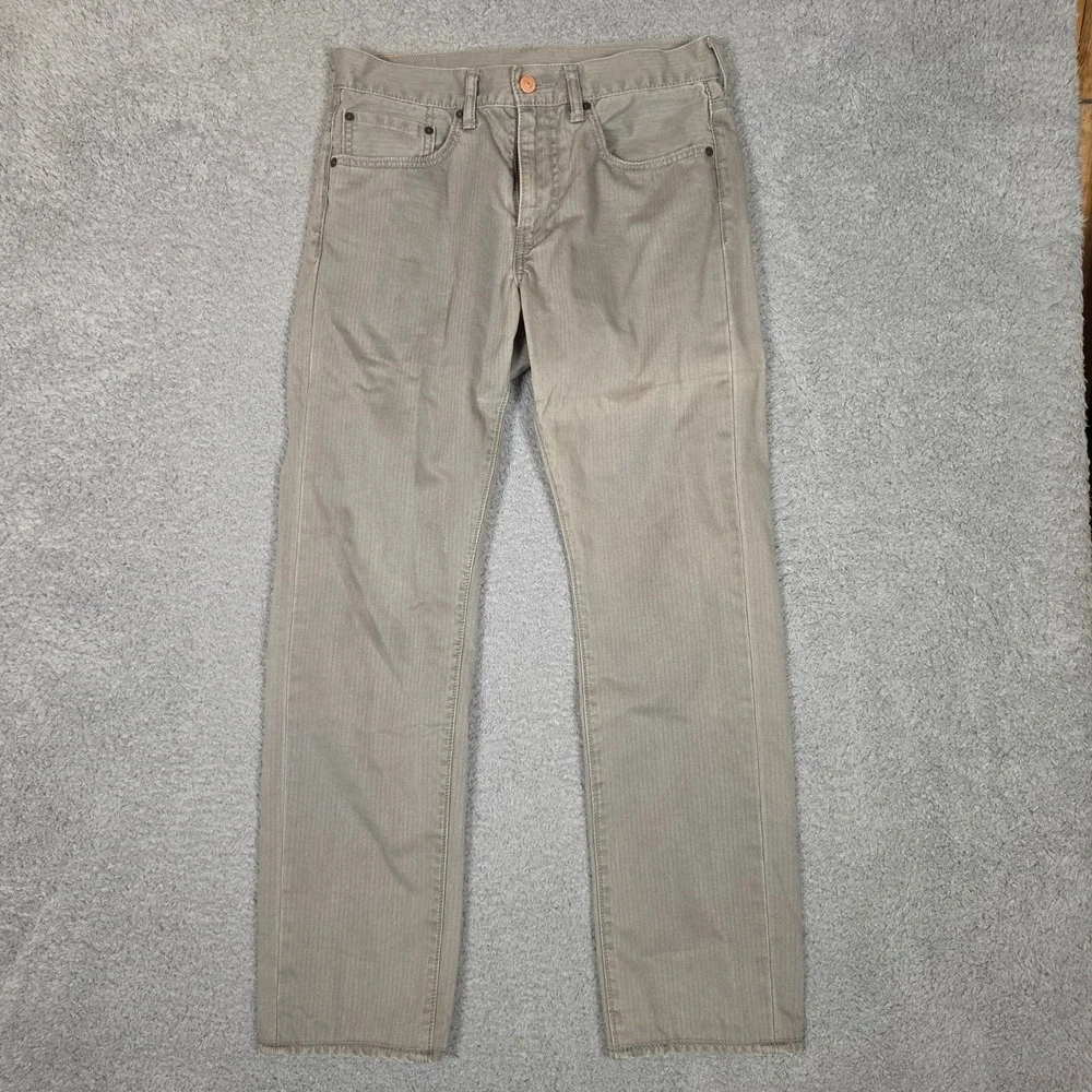 Levis 513 Jeans Mens 31x32 Slim Straight Gray Excellent Herringbone Twill Cotton